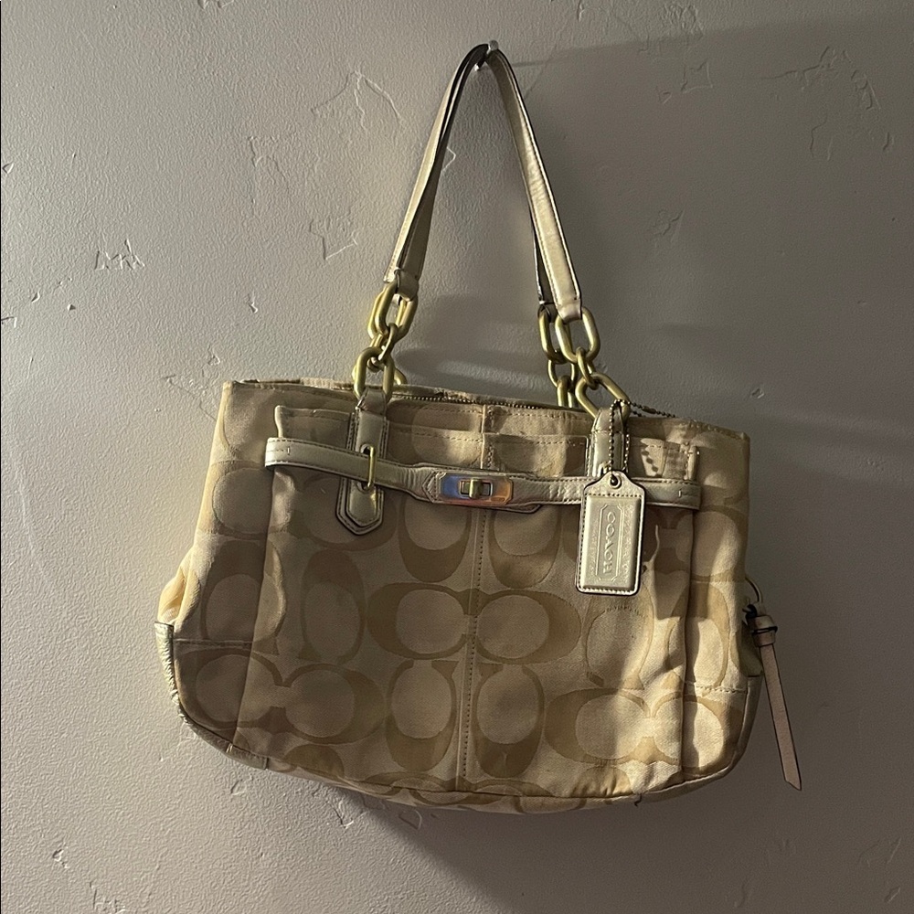 Coach Tan Signature Shoulder Bag